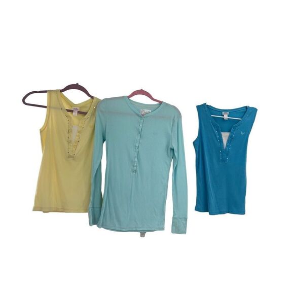 Justice for girls. 2 tanks and 1 long sleeve - Picture 1 of 3